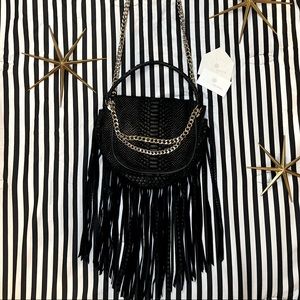 Ramy Brook leather fringe bag with adjustable strap